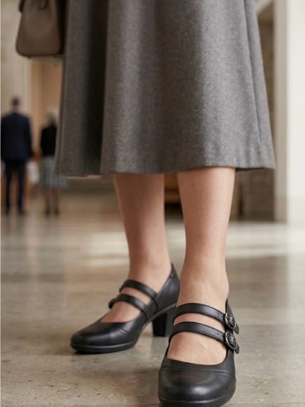 Clarks Emily Clover Black Leather Mary Jane Pump 7.5 formal church office comfty